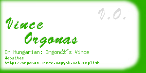 vince orgonas business card